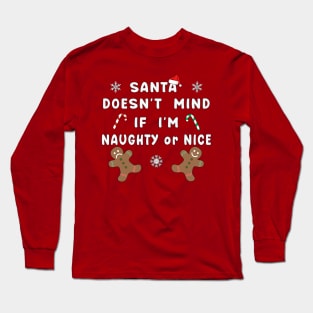 Santa Naughty or Nice Funny Kids Christmas Xmas. Long Sleeve T-Shirt